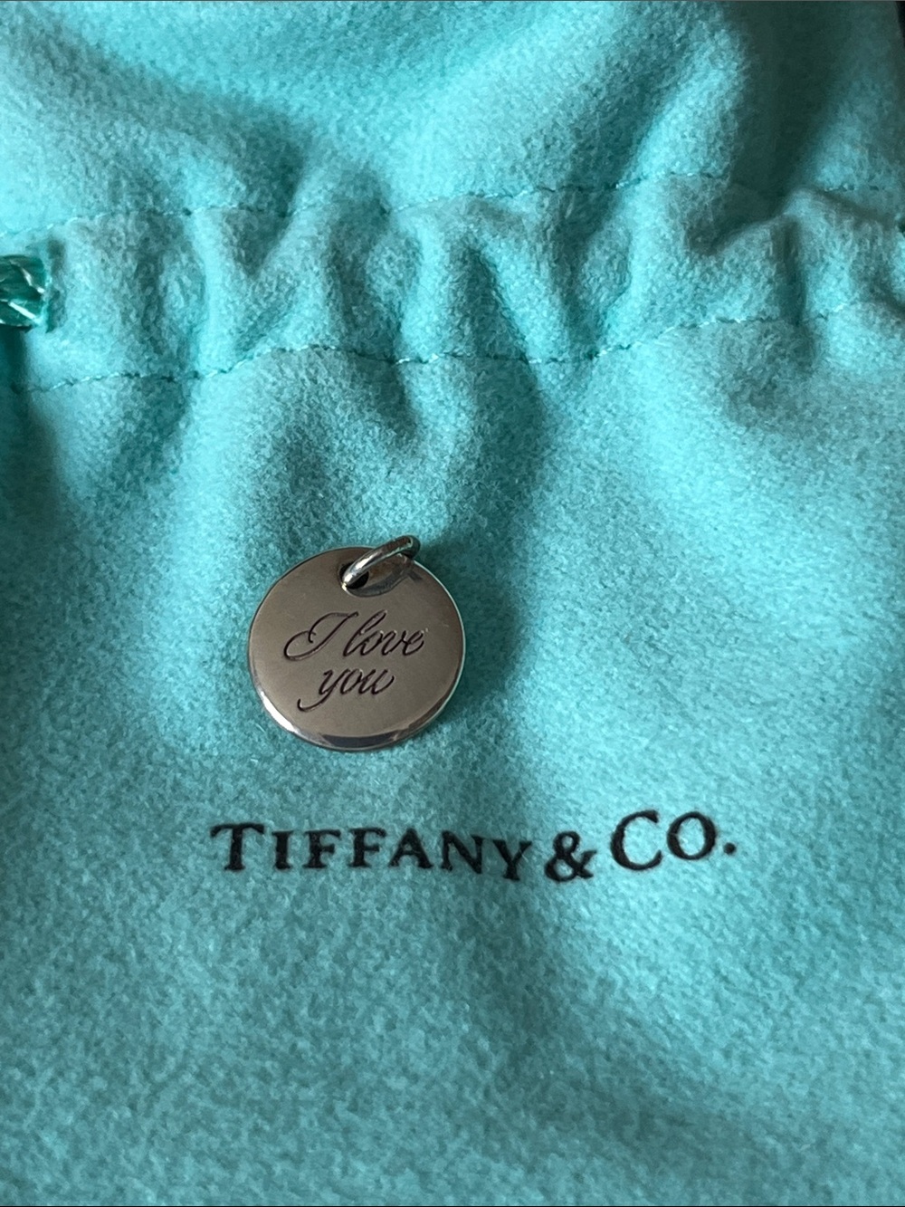 Tiffany & Co. Silver Notes I love you Circle Round Disc Tag Charm
